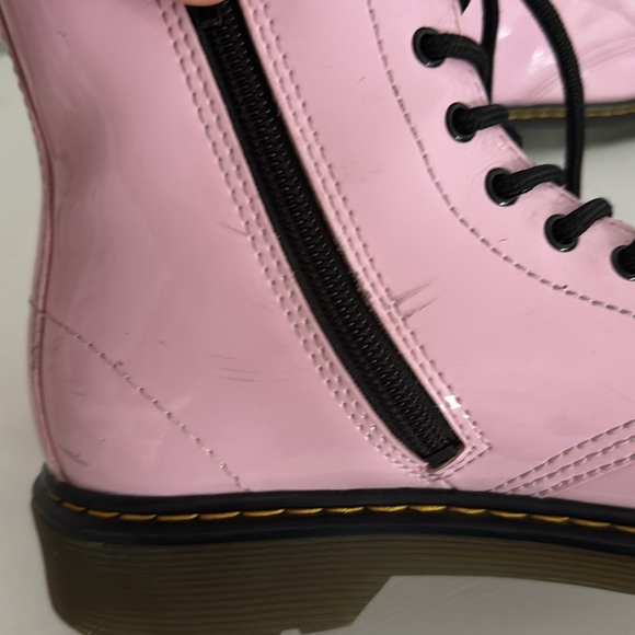 Dr. Martens Glossy Pink Combat Boots Size 5 - Picture 8 of 10